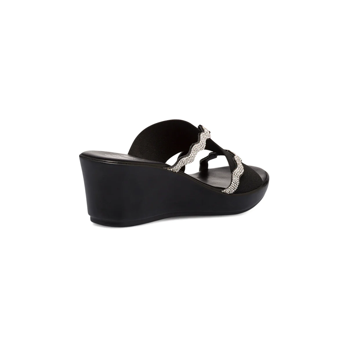 Ciabatte da donna con zeppa e dettaglio con strass frontale Italia Trend - Image 3