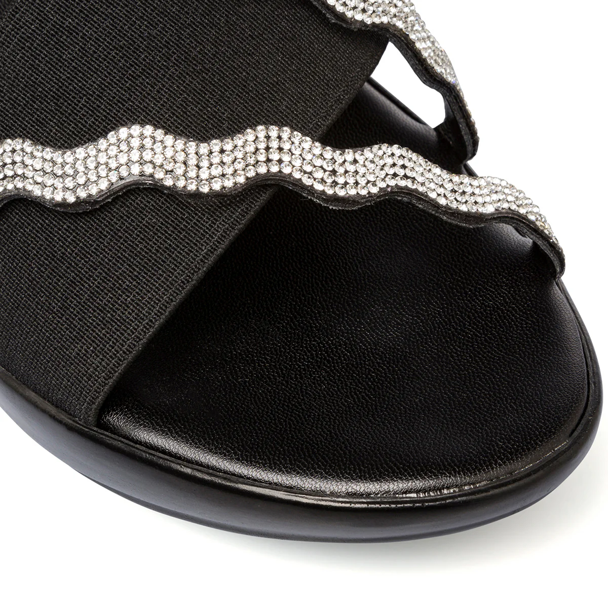 Ciabatte da donna con zeppa e dettaglio con strass frontale Italia Trend - Image 6