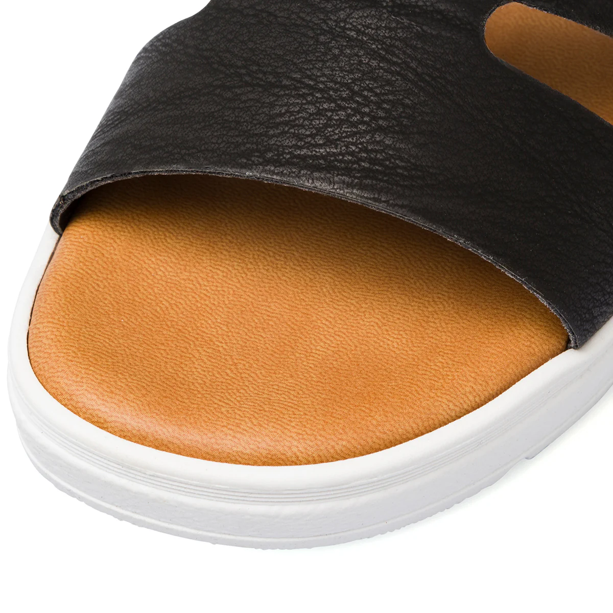 Ciabatte da donna con zeppa nere e bianche 5 cm Té Verde - Image 6