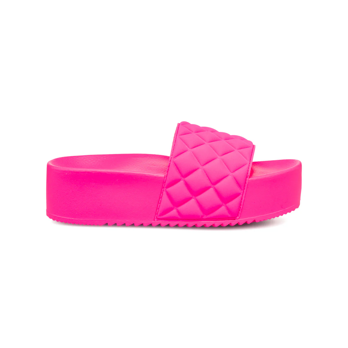 Ciabatte da donna fucsia con fascia singola effetto trapuntato e platform Lora Ferres