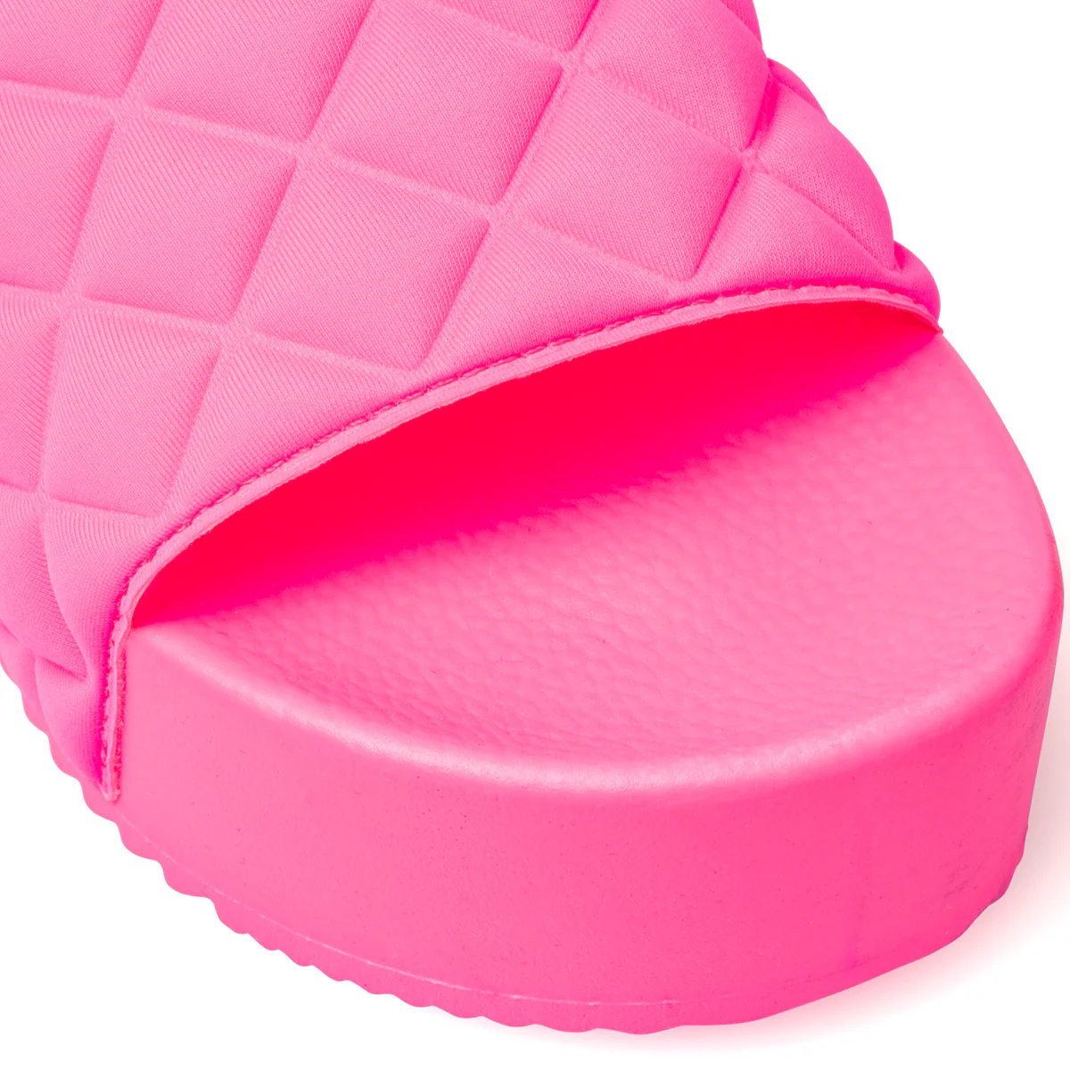 Ciabatte da donna fucsia con fascia singola effetto trapuntato e platform Lora Ferres - Image 6