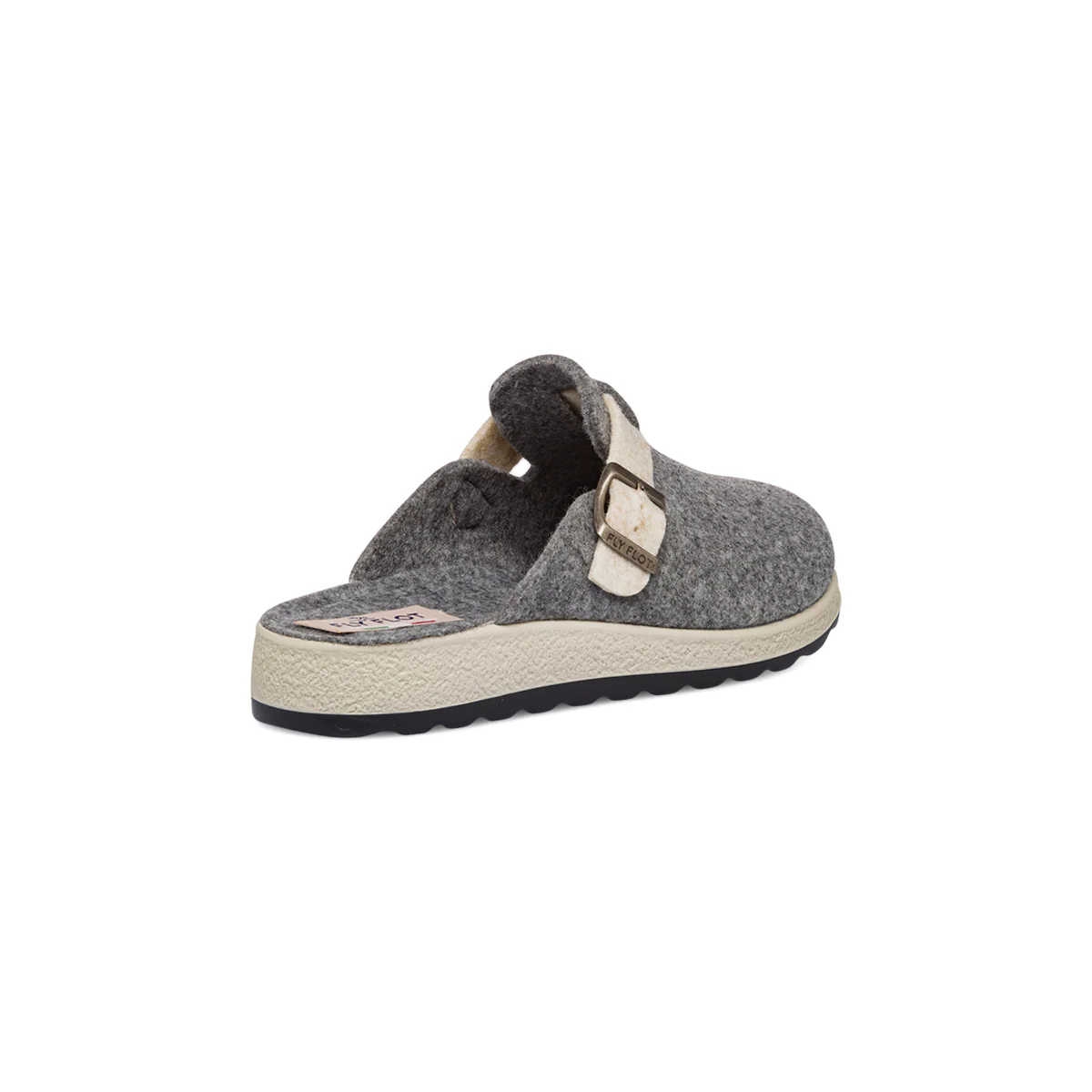 Ciabatte da Donna grigie in feltro con fibbia Fly Flot - Image 3