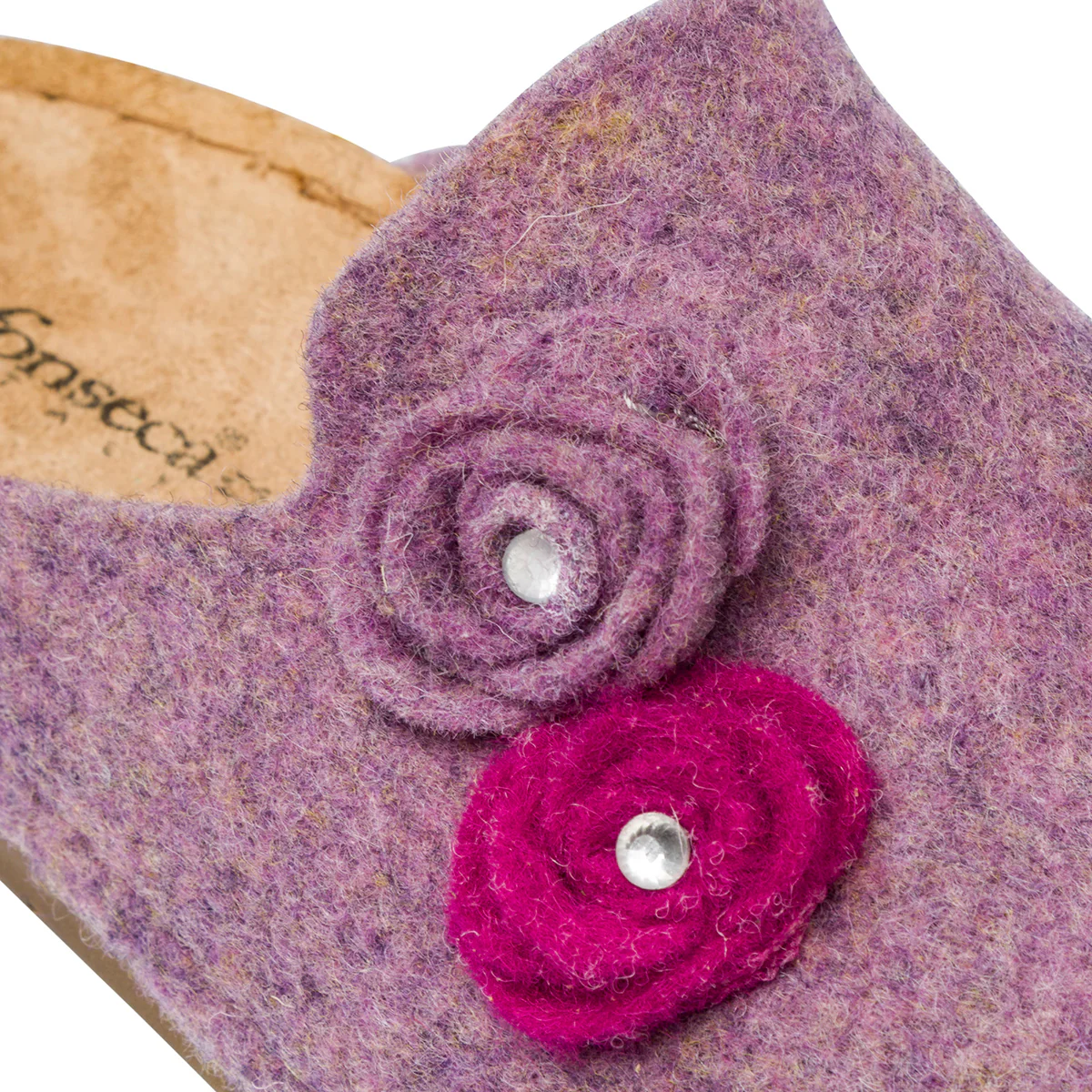 Ciabatte da Donna lilla con fiori in feltro De Fonseca - Image 6
