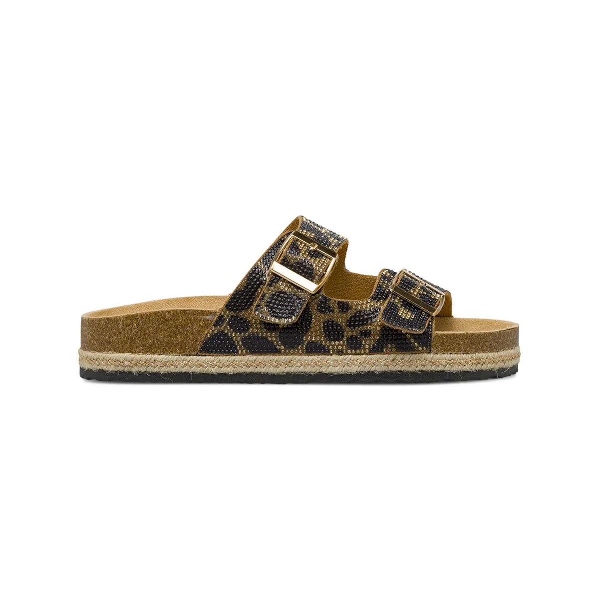 Ciabatte da Donna marroni fantasia animalier con strass Lora Ferres