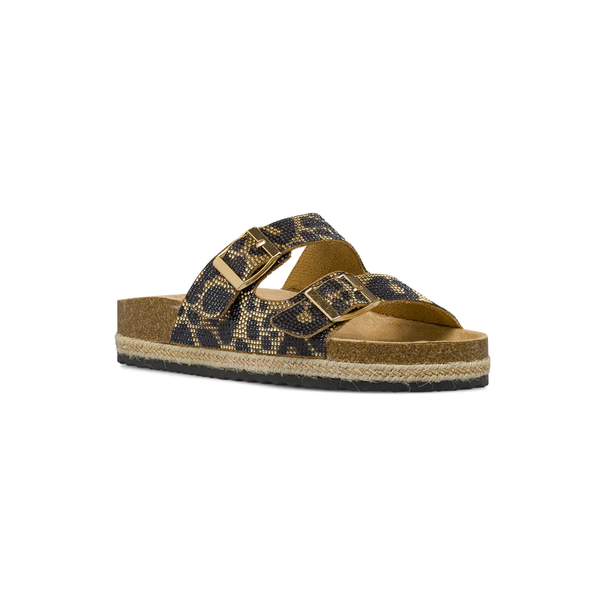 Ciabatte da Donna marroni fantasia animalier con strass Lora Ferres - Image 2