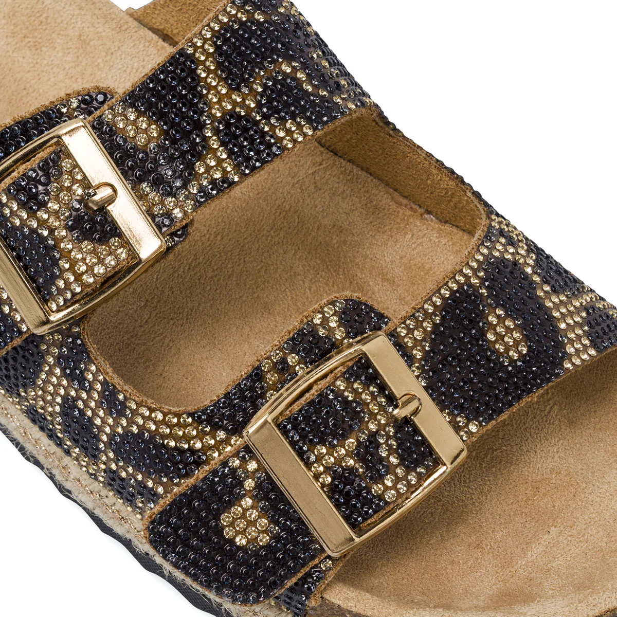 Ciabatte da Donna marroni fantasia animalier con strass Lora Ferres - Image 4