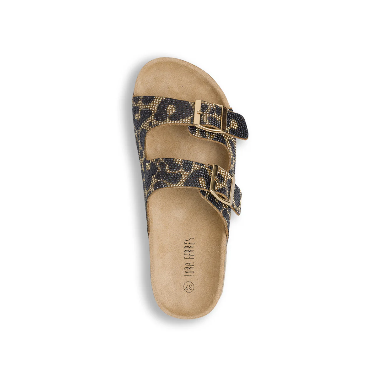 Ciabatte da Donna marroni fantasia animalier con strass Lora Ferres - Image 5
