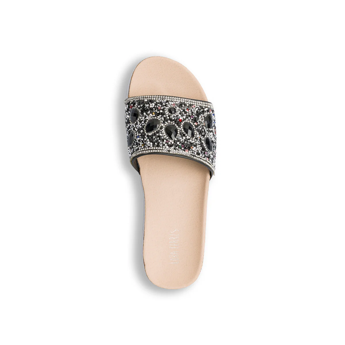 Ciabatte da donna nere con dettagli gioiello strass Lora Ferres - Image 5