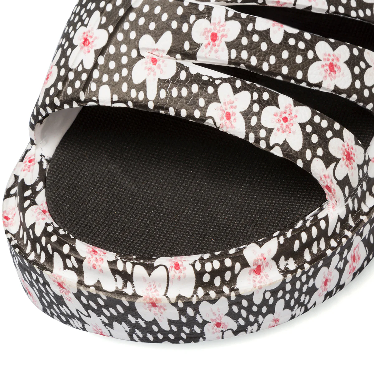 Ciabatte da donna nere con stampa fiori Jog - Image 6