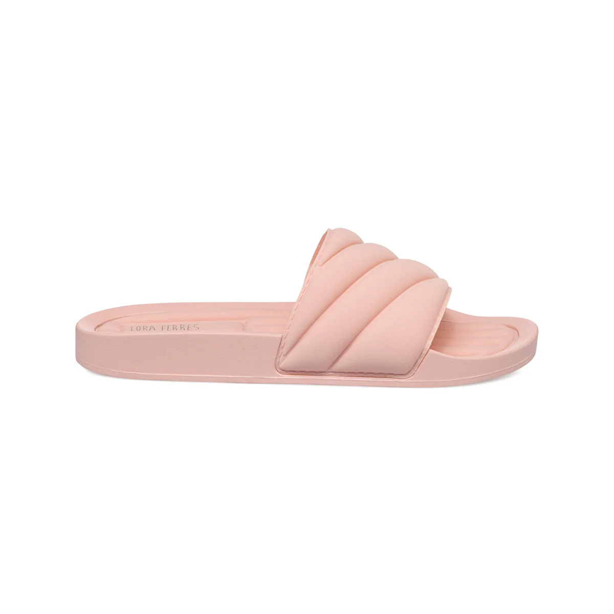 Ciabatte da donna rosa con fascia singola effetto trapuntato e platform Lora Ferres