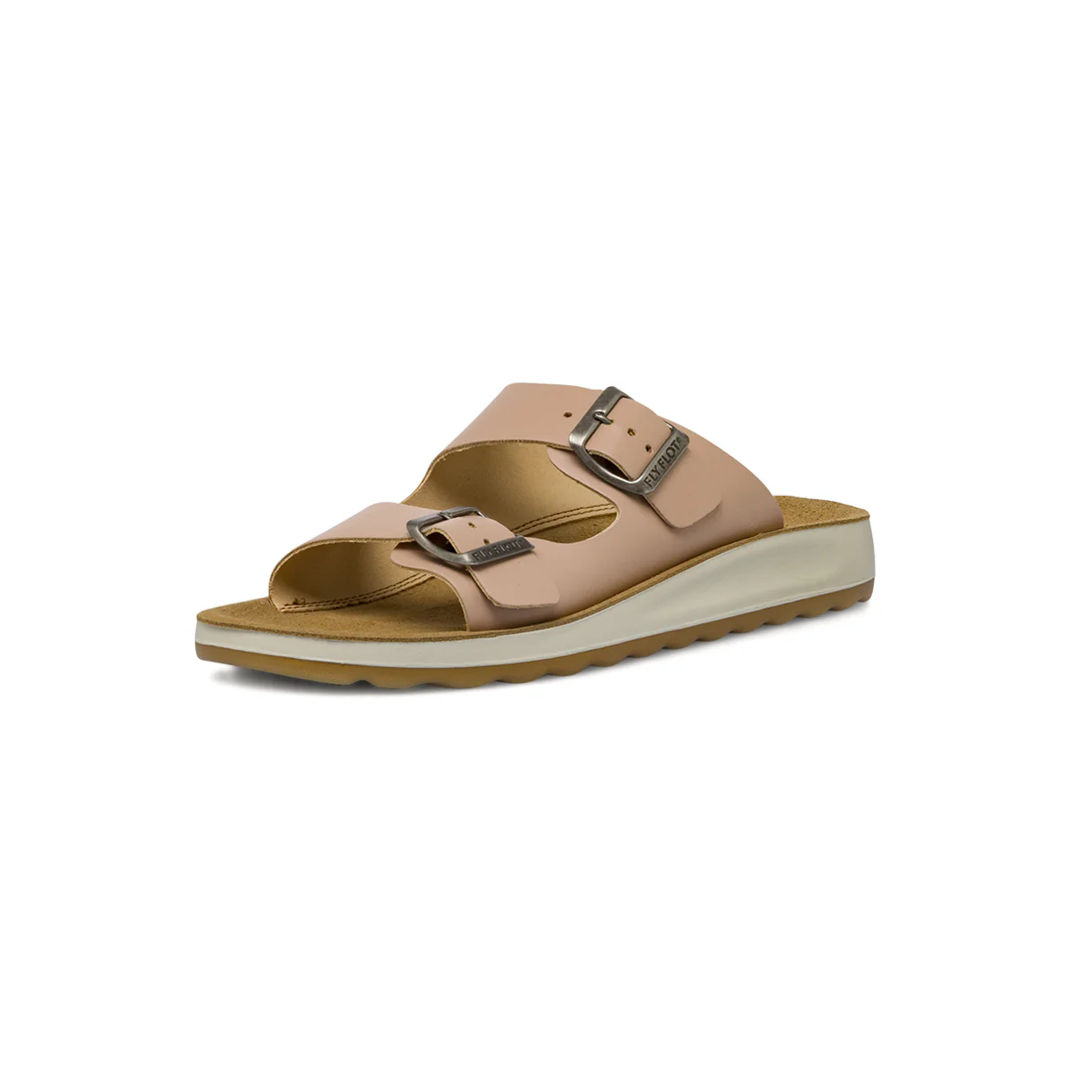 Ciabatte da Donna rosa con fibbie e sottopiede in pelle Fly Flot - Image 2