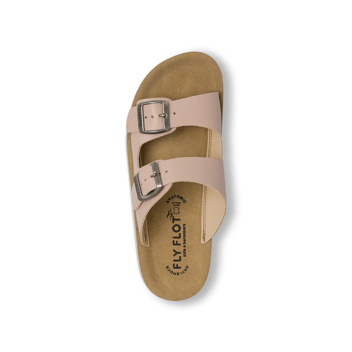 Ciabatte da Donna rosa con fibbie e sottopiede in pelle Fly Flot - Image 6