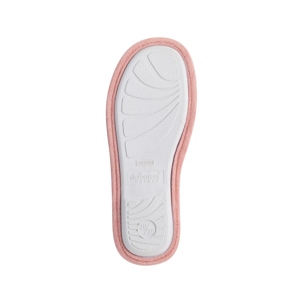 Ciabatte da donna rosa in tessuto con fantasia a maglia e fiocco De Fonseca - Image 6