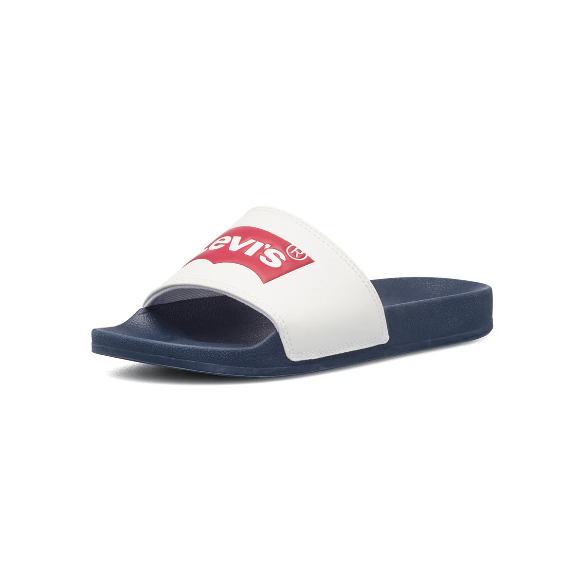 Ciabatte da uomo bianche e blu con maxi logo Levi's - Image 2