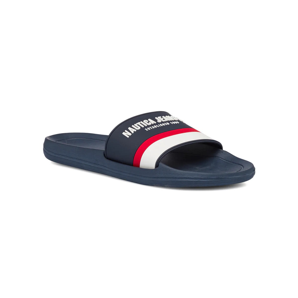 Ciabatte da uomo blu fascia singola con dettagli bianchi e rossi Nautica Jeans - Image 3