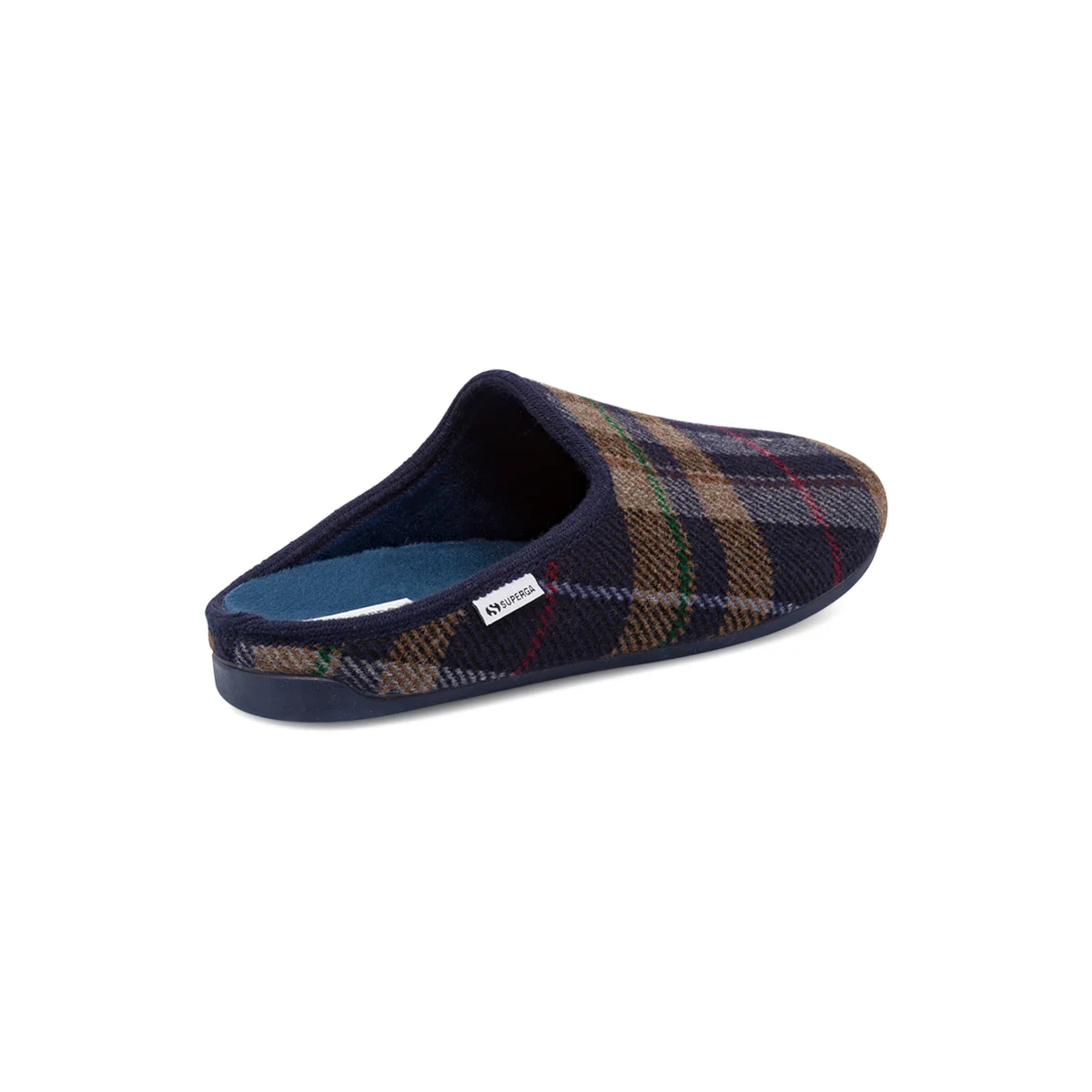 Ciabatte da Uomo blu in tessuto con fantasia tartan Superga - Image 3