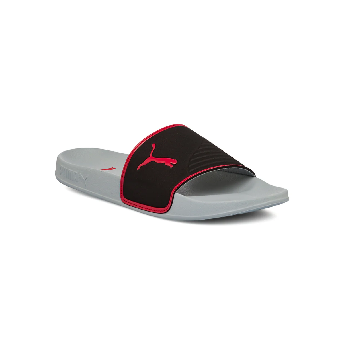 Ciabatte da uomo nere grigie e rosse con logo Puma Leadcat - Image 3