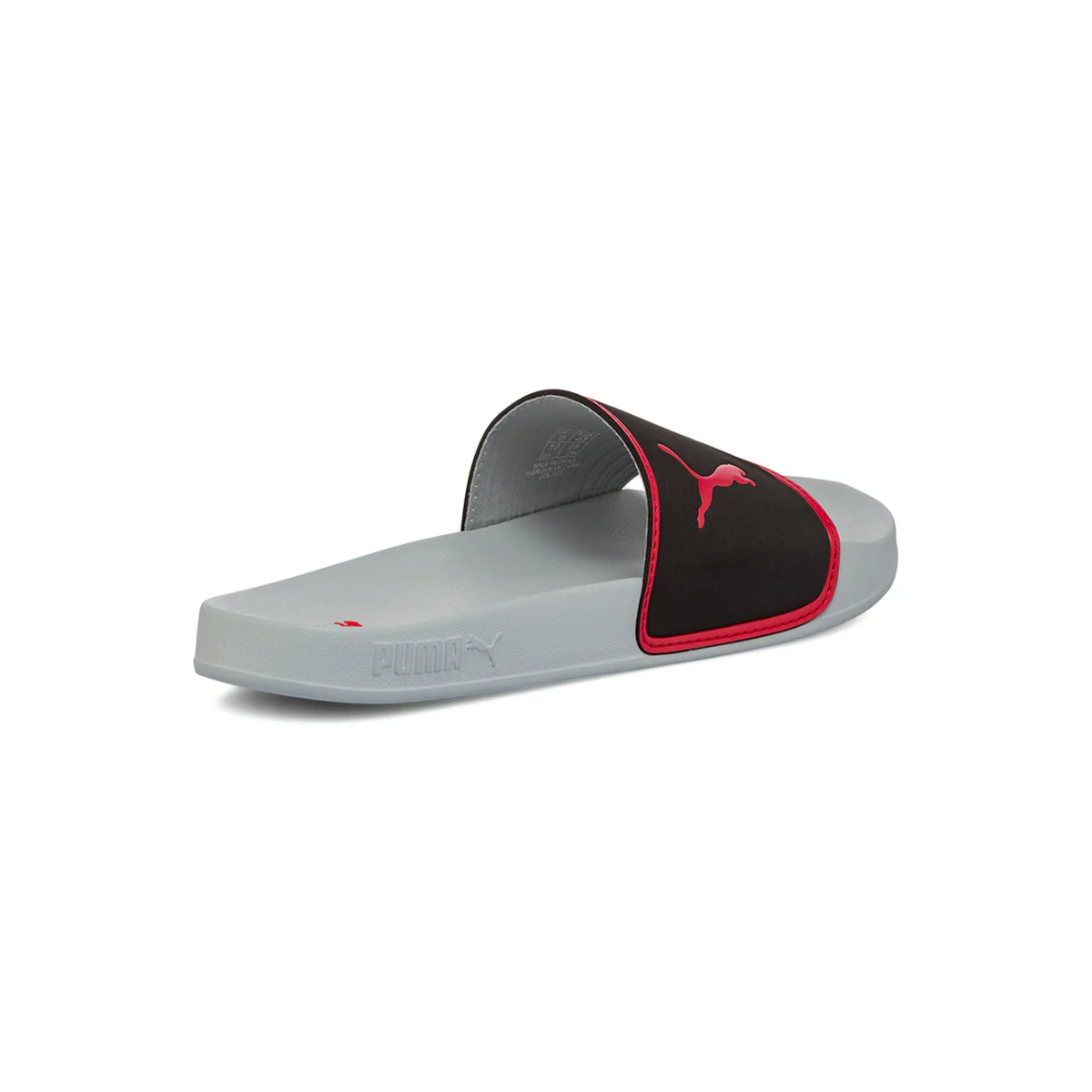 Ciabatte da uomo nere grigie e rosse con logo Puma Leadcat - Image 4