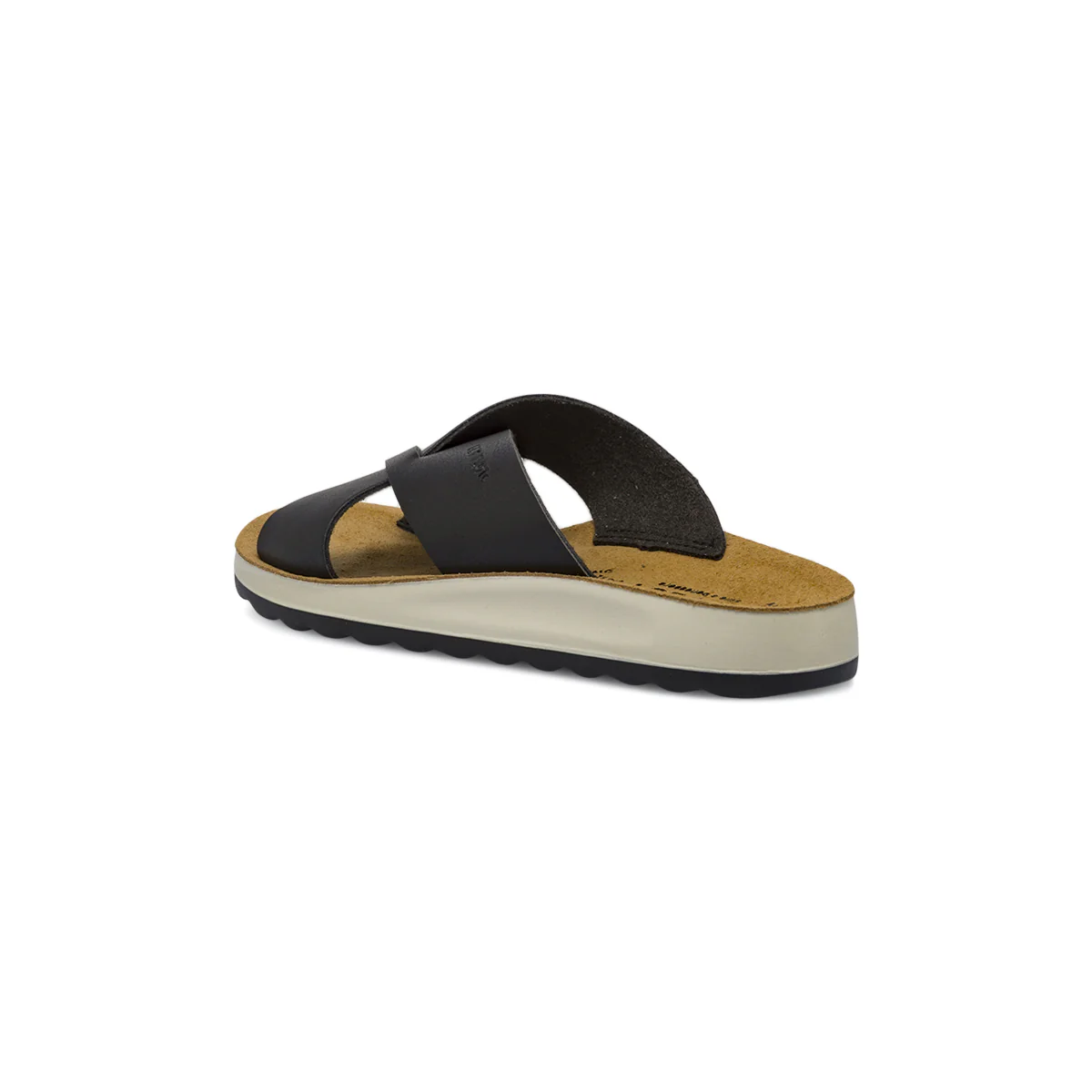 Ciabatte Donna a fascia incrociata nere con soletta in pelle Fly Flot - Image 4