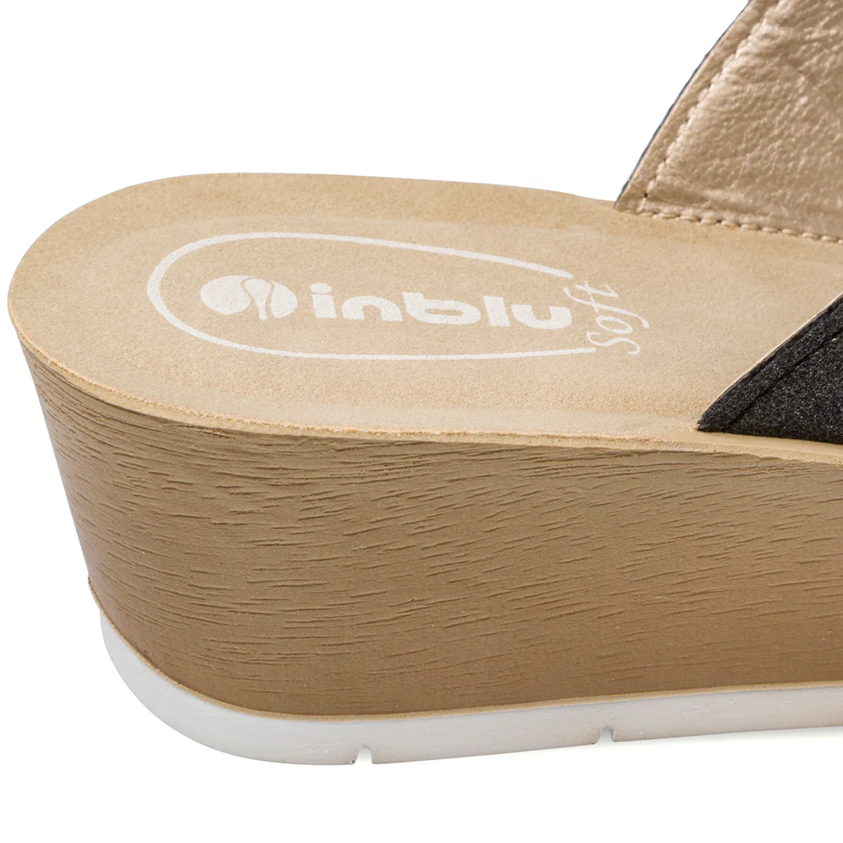 Ciabatte doppia fascia nere da donna con velcro e strass Inblu - Image 6