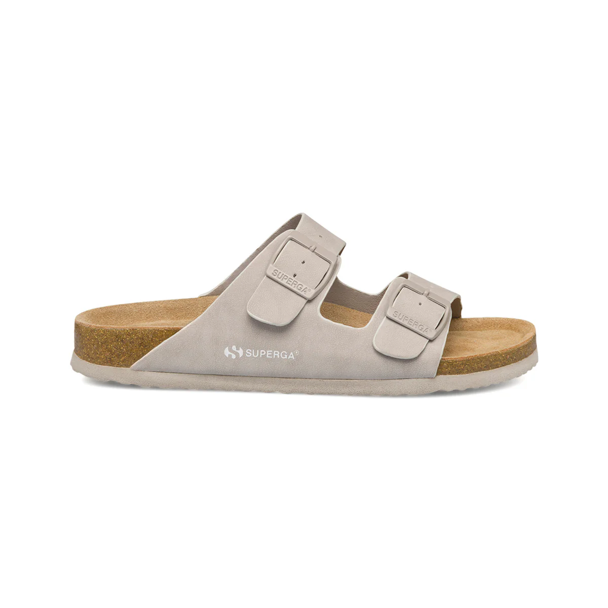 Ciabatte Grigie chiaro da Donna con doppia Fibbia Regolabile Superga