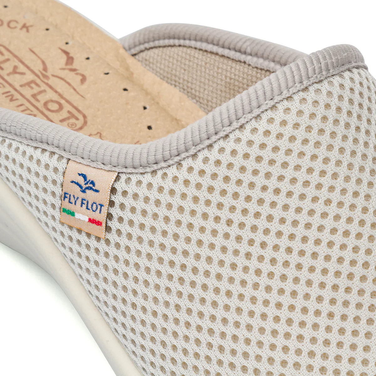 Ciabatte grigie da Donna in rete elastica traspirante Fly Flot - Image 5