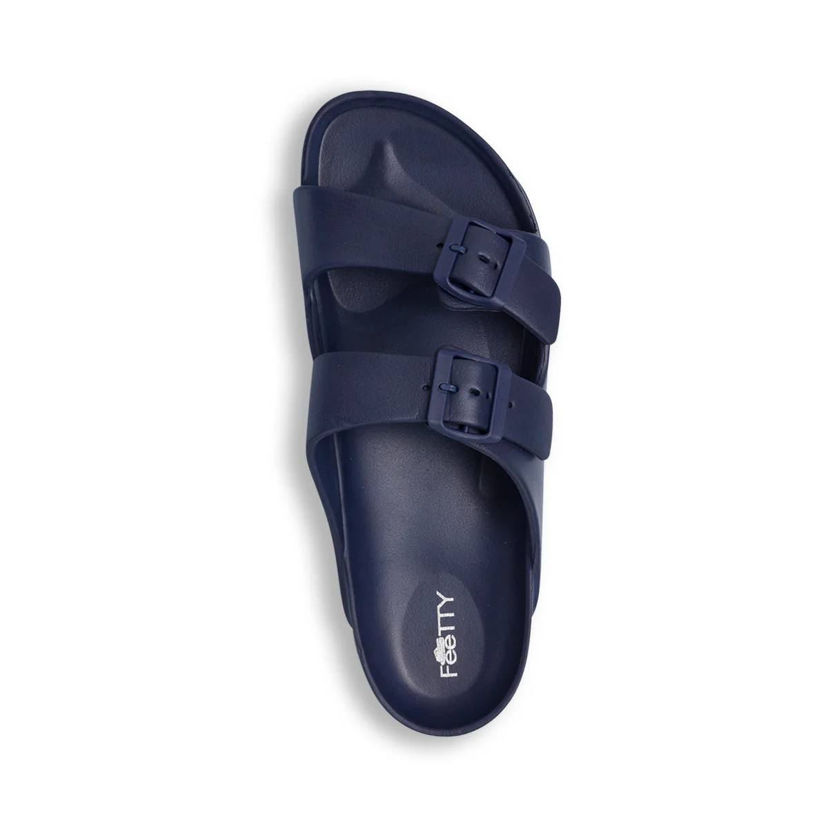 Ciabatte in gomma Blu Navy con fibbie da Uomo Feetty - Image 2