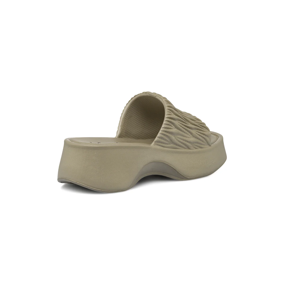 Ciabatte in gomma da Donna beige effetto plissé con zeppa De Fonseca - Image 3