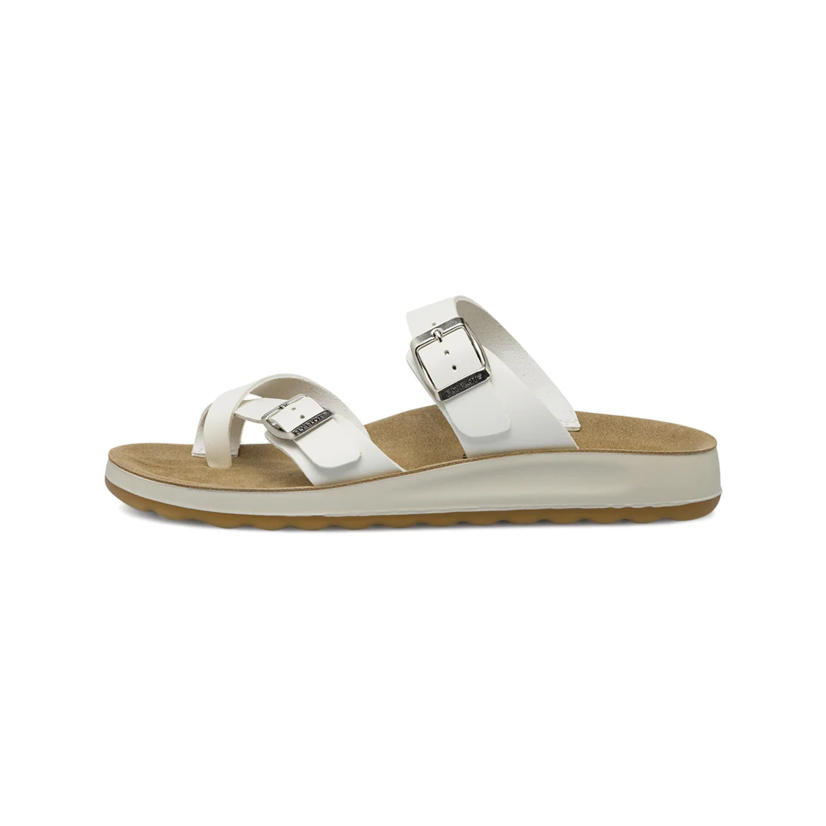 Ciabatte infradito bianche da Donna con sottopiede in pelle Fly Flot