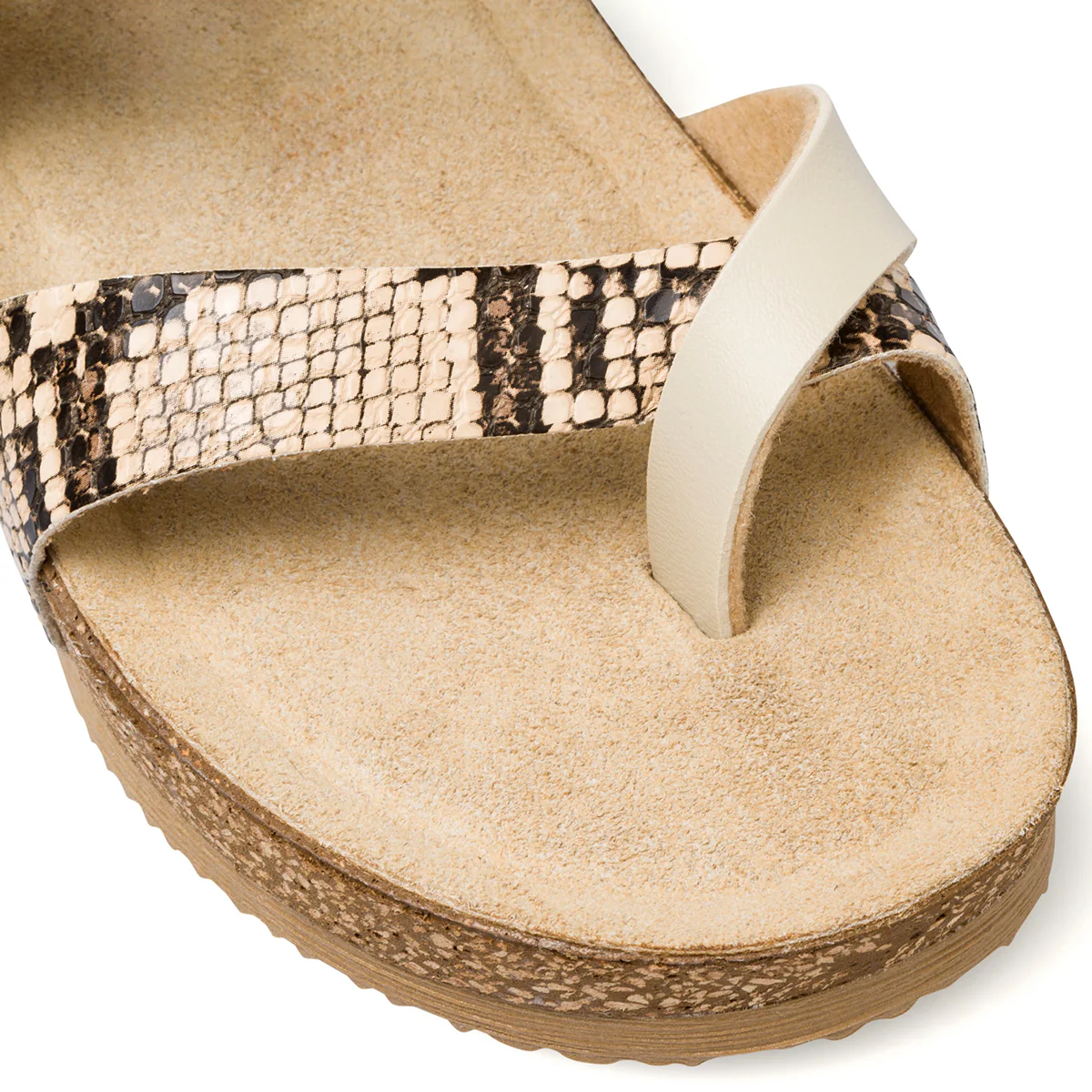 Ciabatte infradito da donna beige dettaglio effetto pitonato StilRosa - Image 6