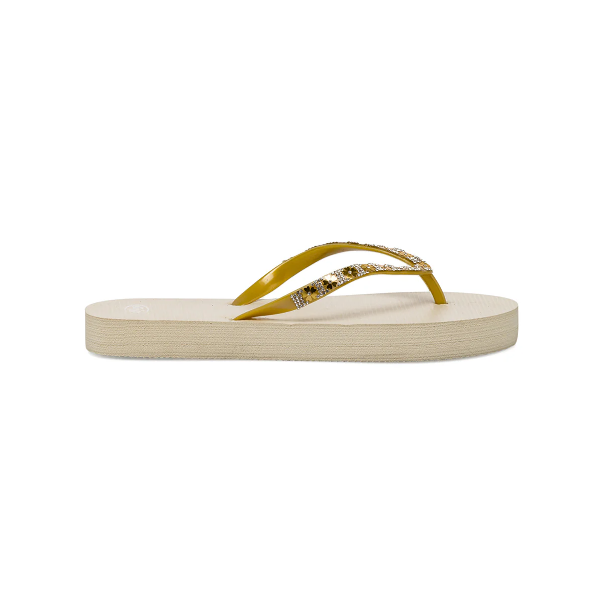 Ciabatte infradito da Donna beige con strass e fiori decorativi Griff - Image 2