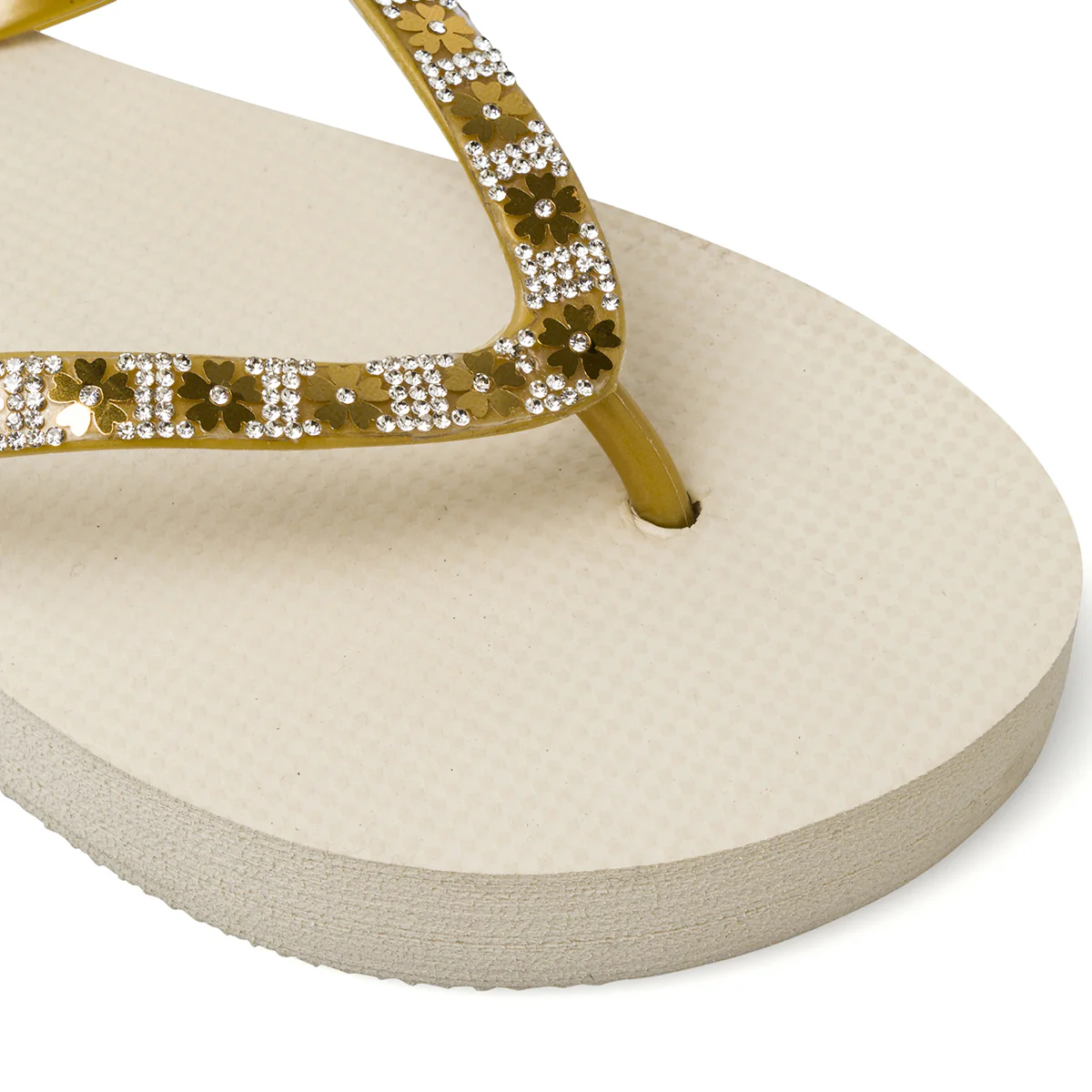 Ciabatte infradito da Donna beige con strass e fiori decorativi Griff - Image 6