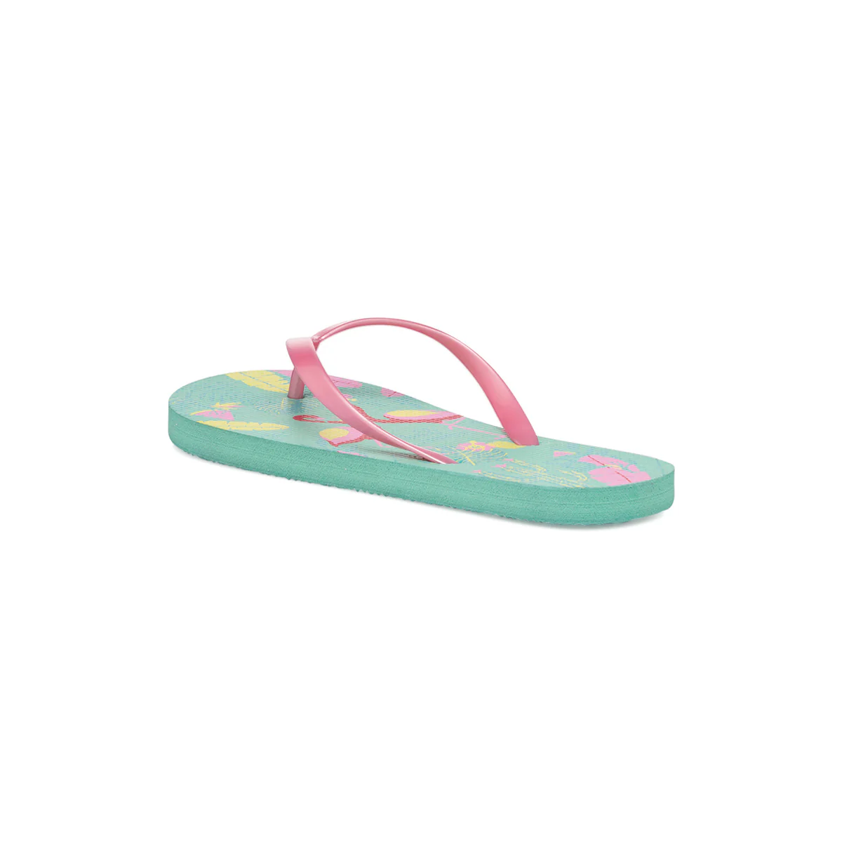 Ciabatte infradito da donna verde acqua e rosa con stampa fenicotteri Jog - Image 4