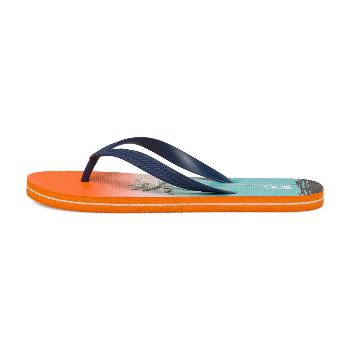 Ciabatte infradito da uomo arancioni azzurre e blu con stampa palme Jog - Image 2