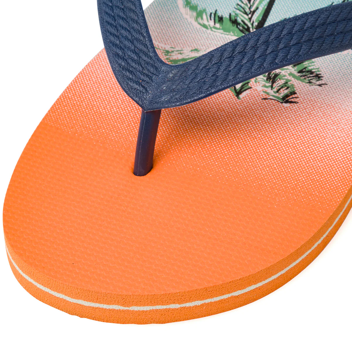 Ciabatte infradito da uomo arancioni azzurre e blu con stampa palme Jog - Image 6