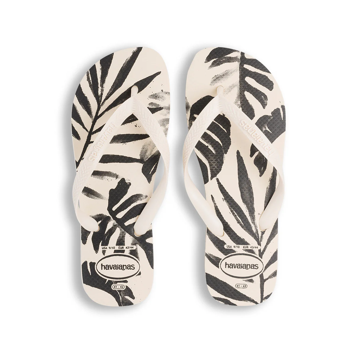 Ciabatte infradito da uomo beige con stampa foglie nere Havaianas Aloha