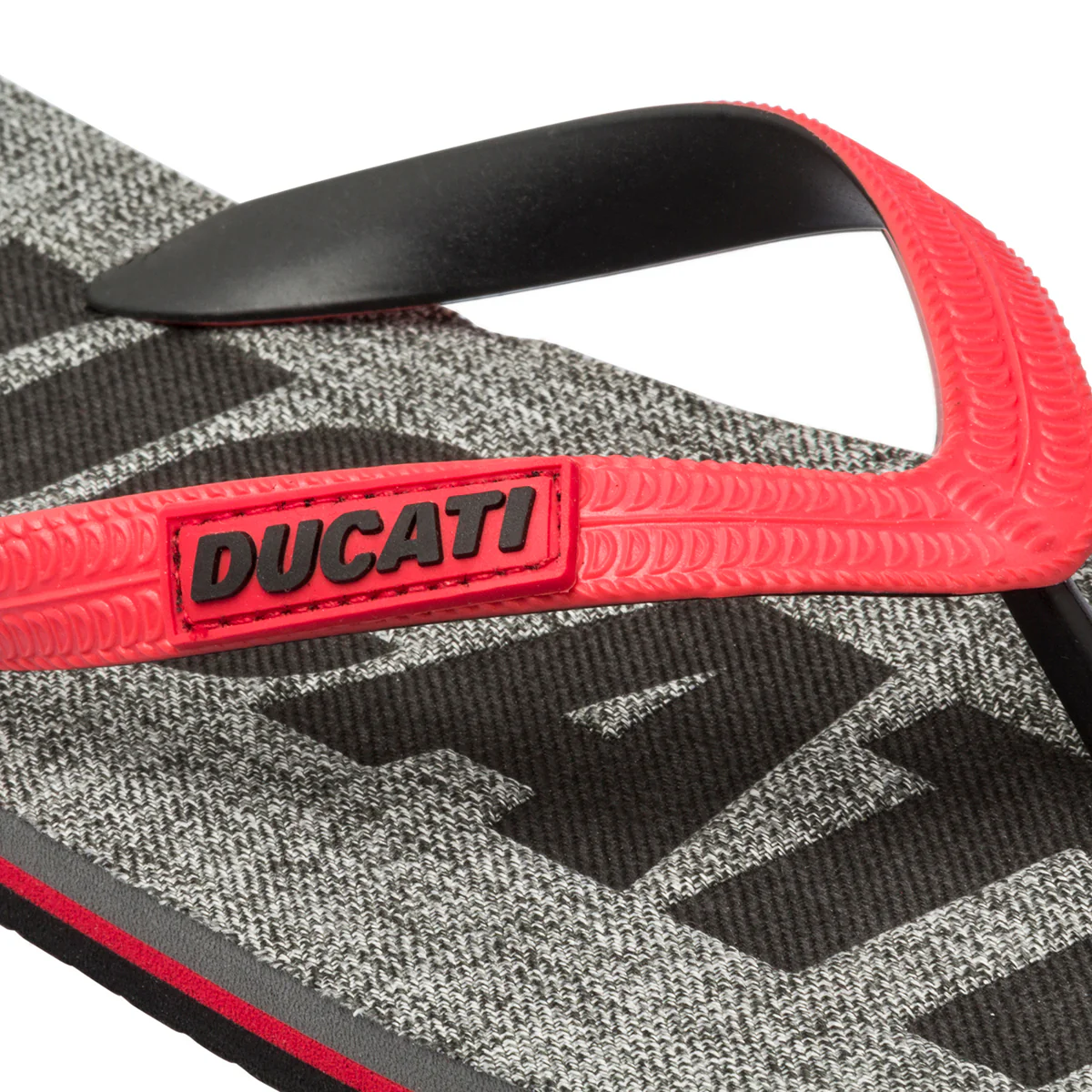 Ciabatte infradito da uomo grigie e rosse con logo a contrasto Ducati - Image 7