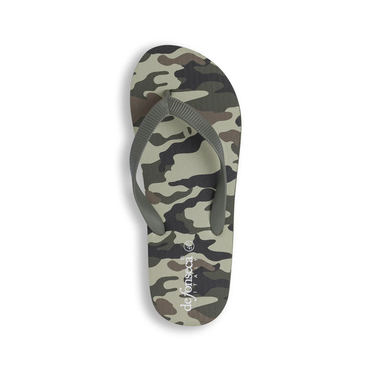 Ciabatte infradito da Uomo verdi con fantasia camouflage De Fonseca