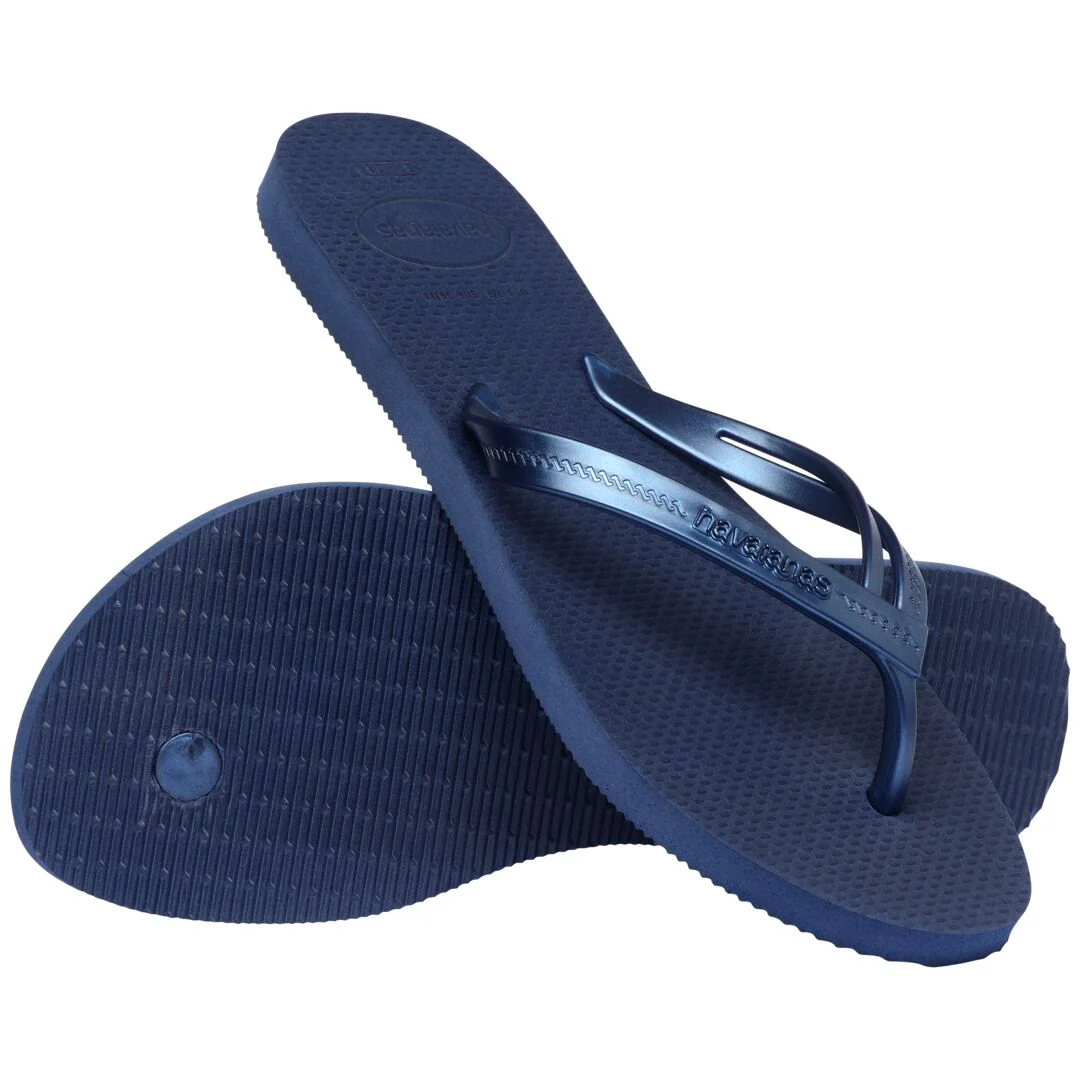 Ciabatte infradito Donna blu con fasce effetto metallizzato Havaianas - Image 4