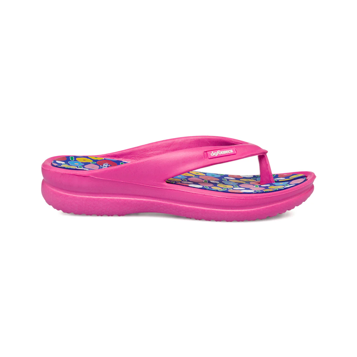 Ciabatte infradito fucsia da donna con stampa colorata De Fonseca - Image 2