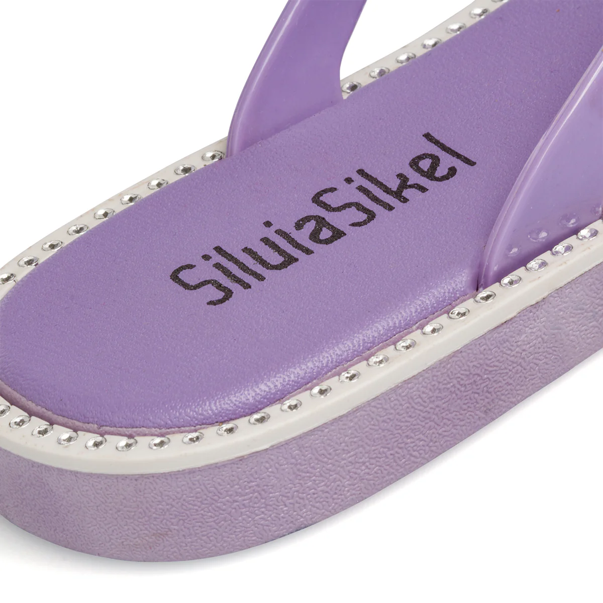 Ciabatte infradito lilla con strass da donna Silvia Sikel - Image 6