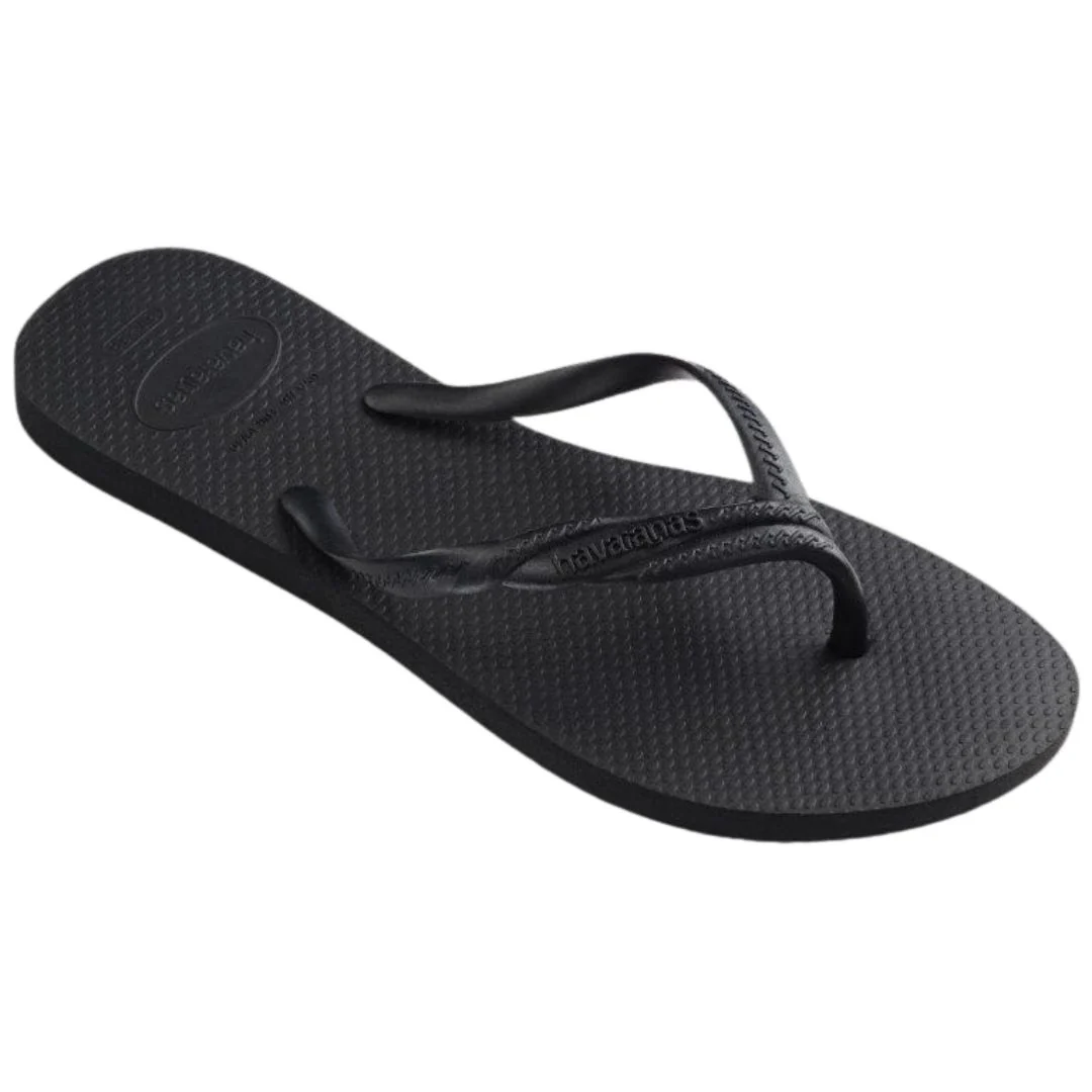 Ciabatte infradito nere da Donna con logo in rilievo Havaianas