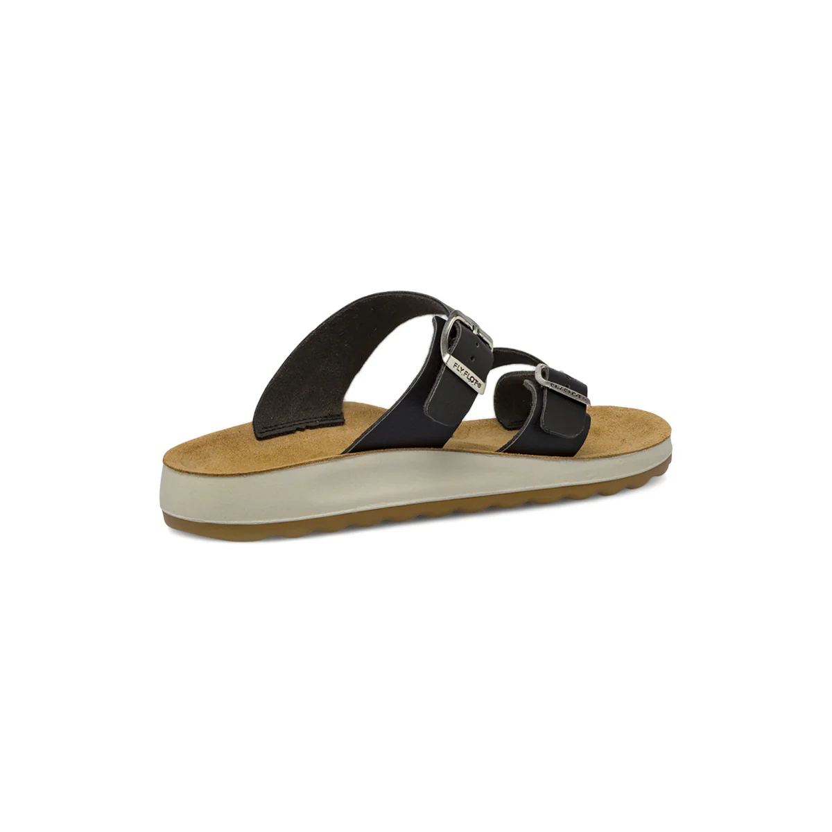 Ciabatte infradito nere Donna con fibbie e soletta in pelle Fly Flot - Image 3