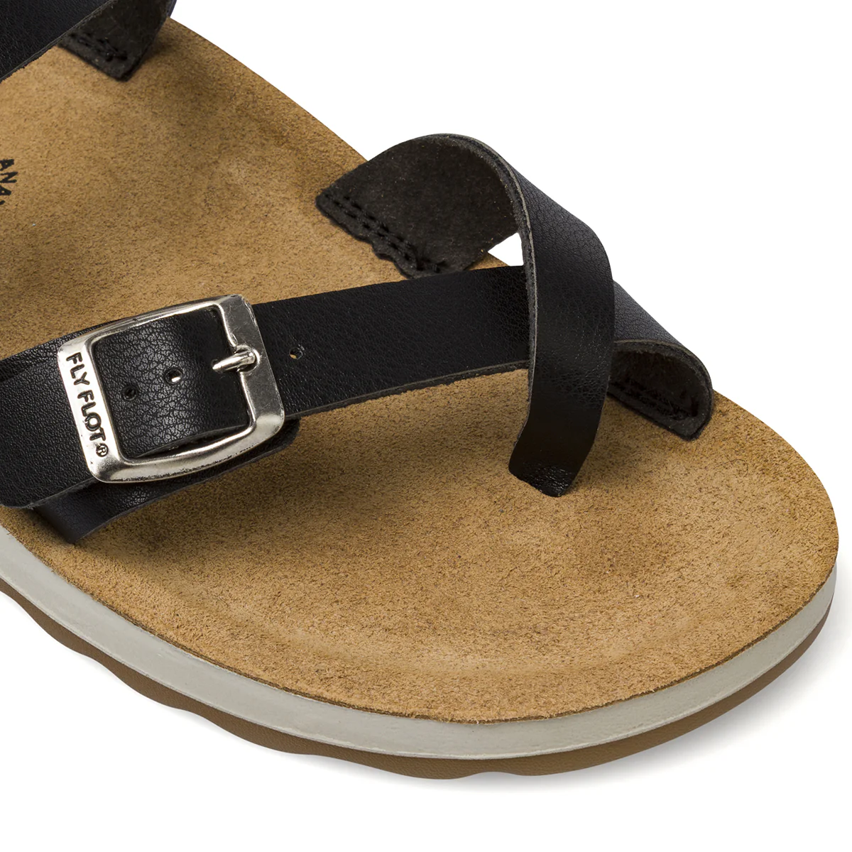 Ciabatte infradito nere Donna con fibbie e soletta in pelle Fly Flot - Image 5
