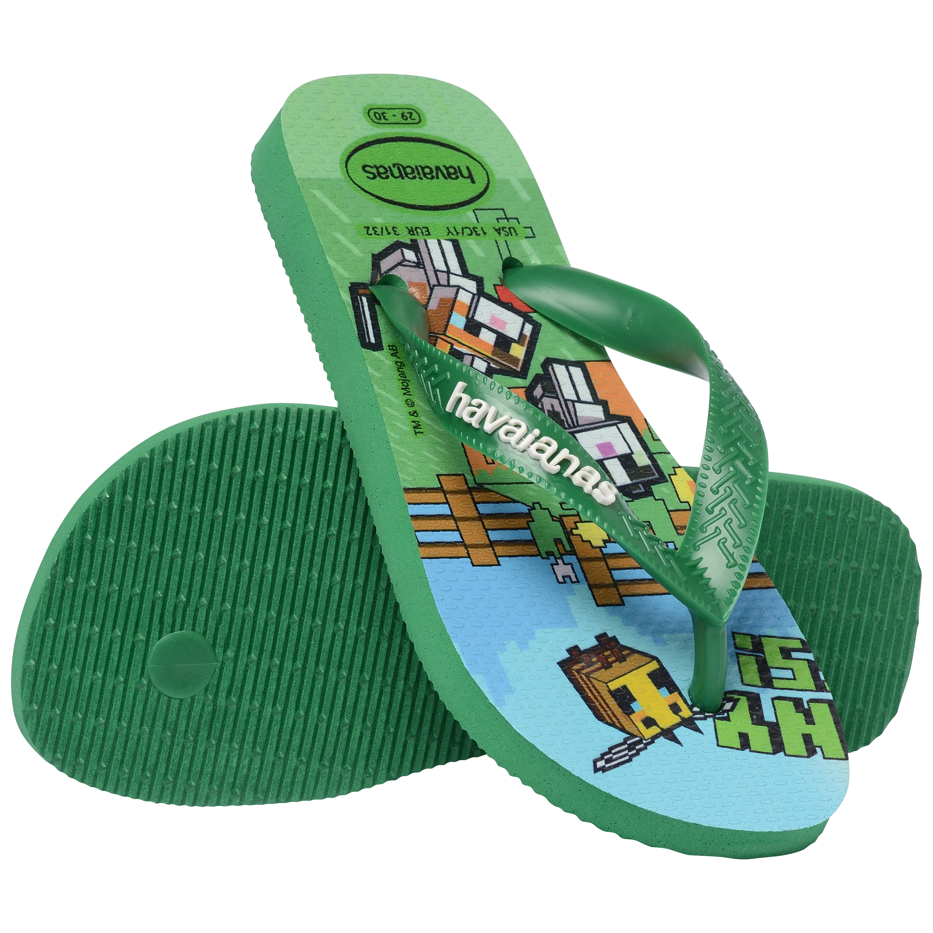 Ciabatte Infradito Verdi da Bambino a tema Minecraft Havaianas - Image 4