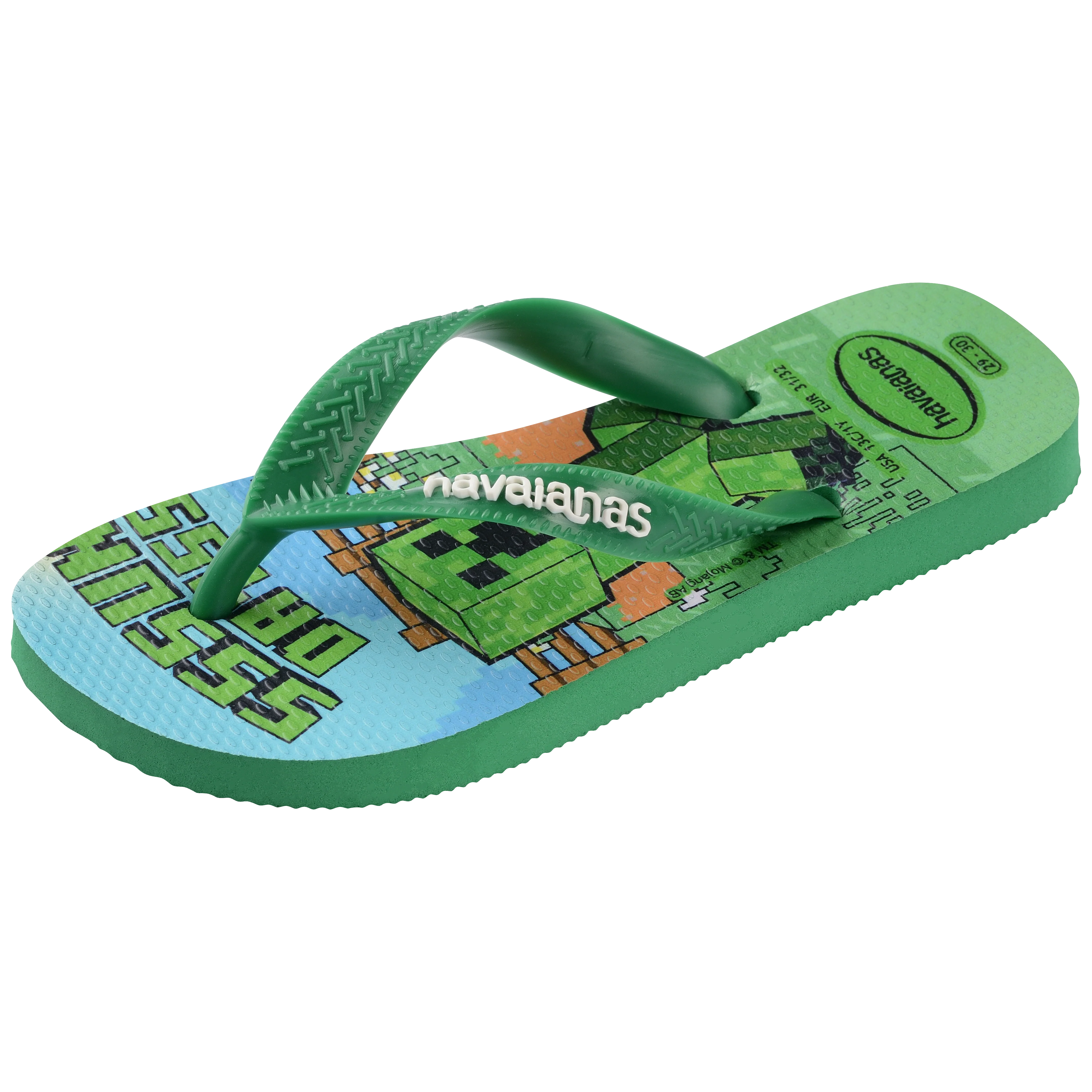 Ciabatte Infradito Verdi da Bambino a tema Minecraft Havaianas - Image 5