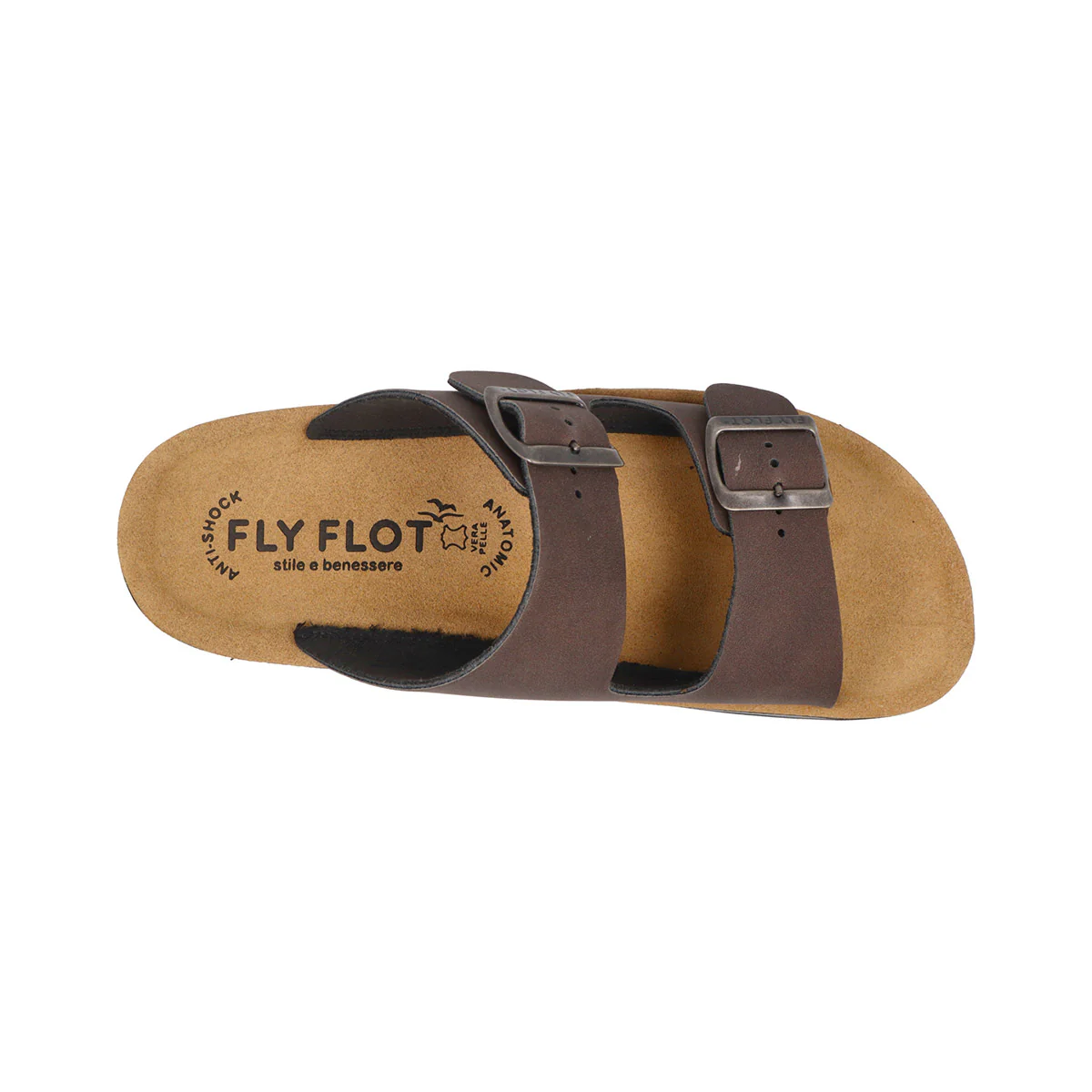 Ciabatte marroni da Uomo con doppia fibbia Fly Flot - Image 4