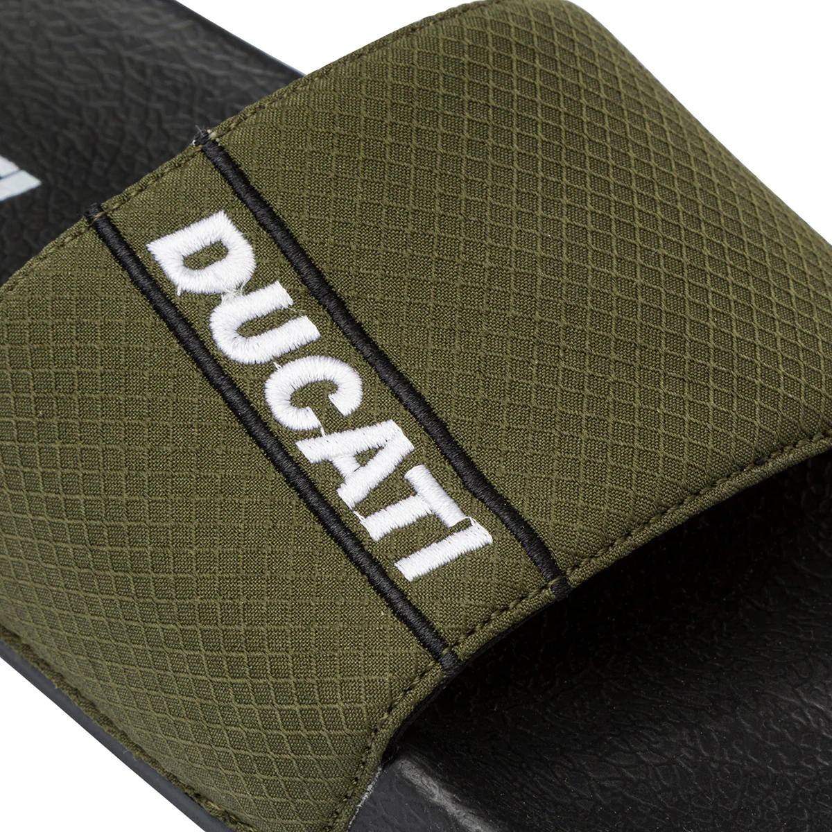Ciabatte nere con fascia verde militare da Uomo Ducati - Image 3