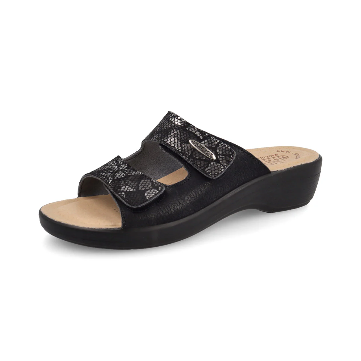 Ciabatte nere da Donna con doppio strappo e dettaglio luminoso Fly Flot - Image 2