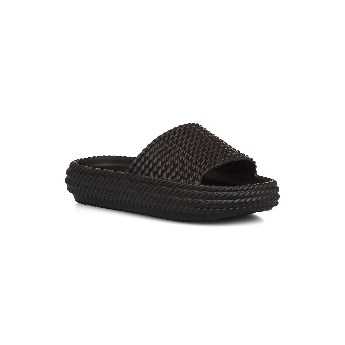 Ciabatte nere da Donna con fascia effetto corda Lora Ferres On The Beach - Image 2